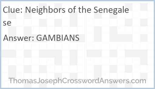 Neighbors of the Senegalese Answer