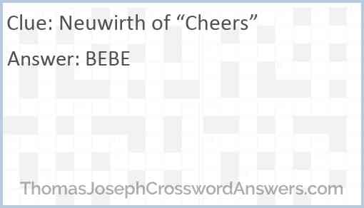 Neuwirth of “Cheers” Answer