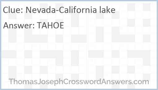 Nevada-California lake Answer