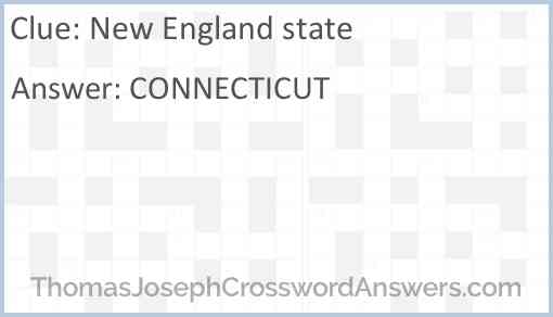 New England state Answer