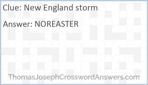 New England storm Answer