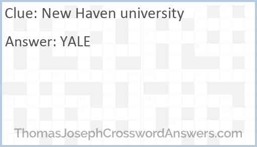 New Haven university Answer