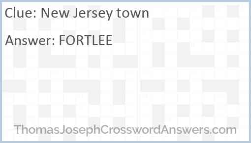 New Jersey town Answer