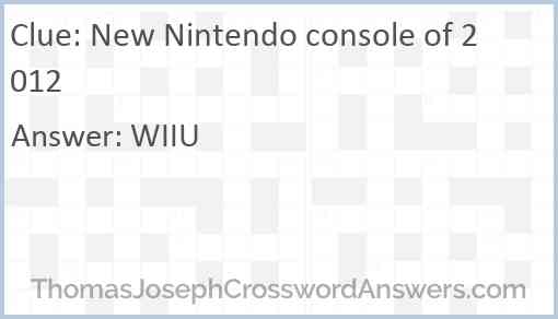 New Nintendo console of 2012 Answer