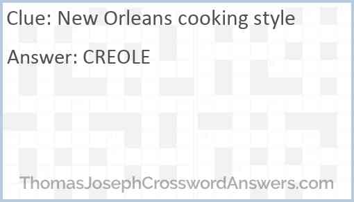 New Orleans cooking style Answer