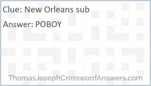 New Orleans sub Answer