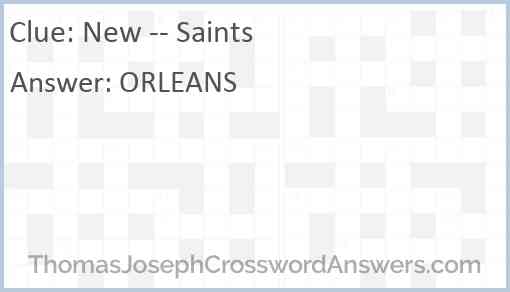 New -- Saints Answer