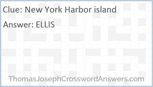 New York Harbor island Answer