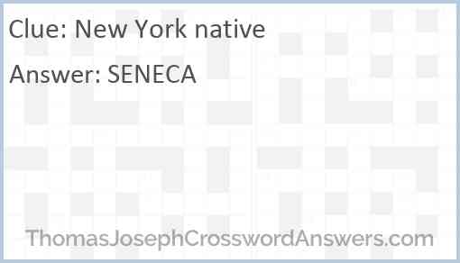 New York native Answer