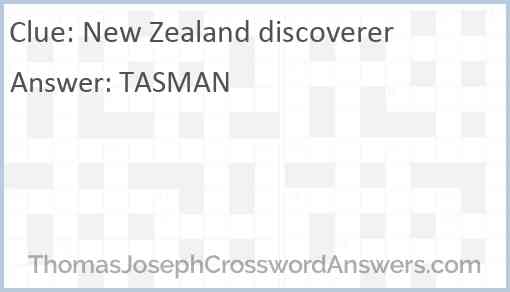 New Zealand discoverer Answer