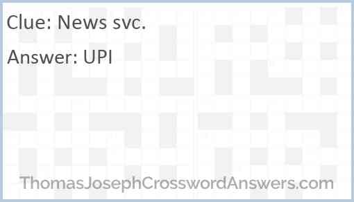 News svc. Answer