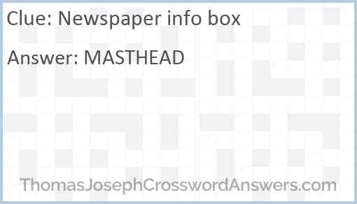 Newspaper info box Answer