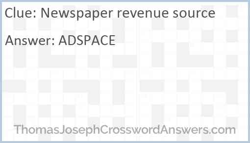 Newspaper revenue source Answer