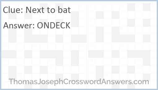 Next to bat Answer