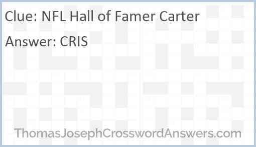 NFL Hall of Famer Carter Answer