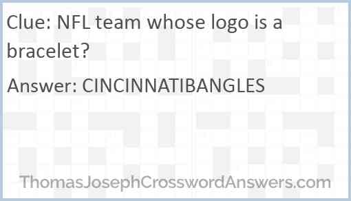 NFL team whose logo is a bracelet? Answer