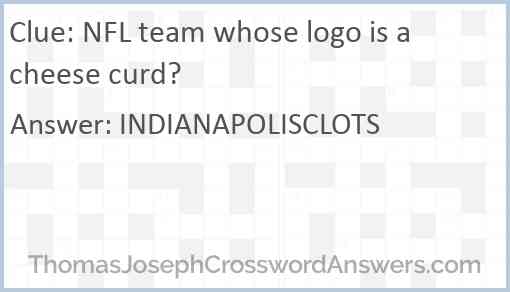NFL team whose logo is a cheese curd? Answer
