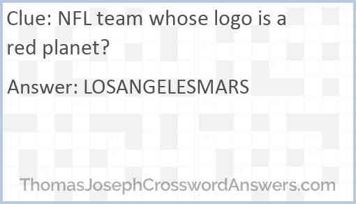 NFL team whose logo is a red planet? Answer