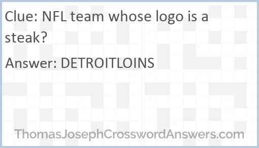 NFL team whose logo is a steak? Answer