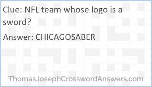 NFL team whose logo is a sword? Answer