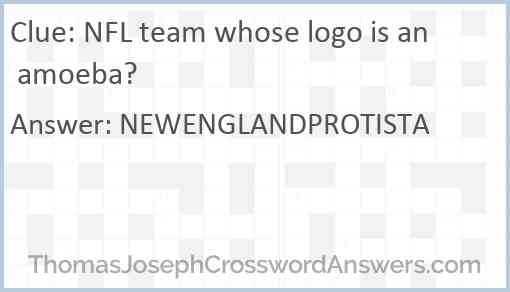 NFL team whose logo is an amoeba? Answer