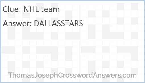 NHL team Answer