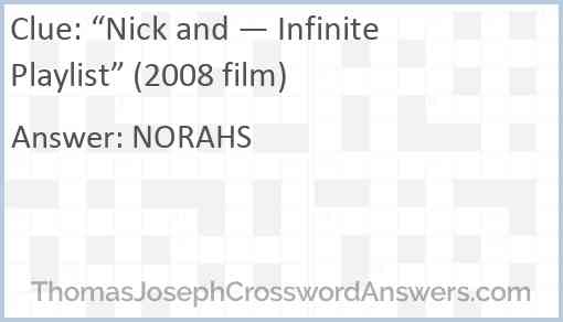 “Nick and — Infinite Playlist” (2008 film) Answer