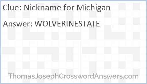 Nickname for Michigan Answer