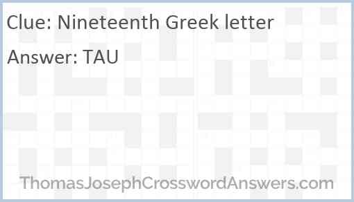 Nineteenth Greek letter Answer