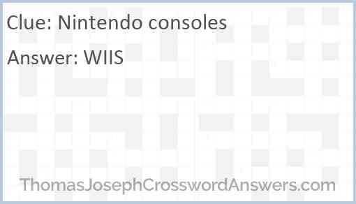 Nintendo consoles Answer