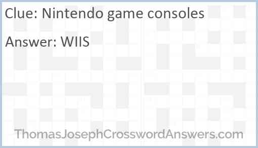 Nintendo game consoles Answer
