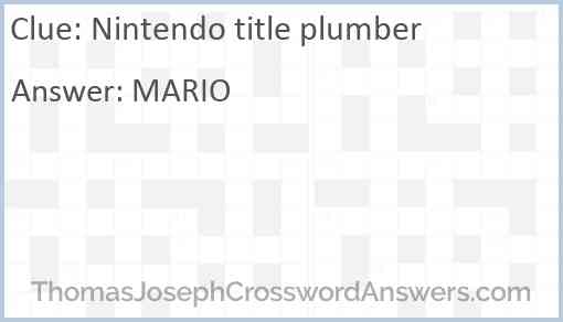 Nintendo title plumber Answer