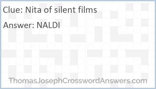 Nita of silent films Answer