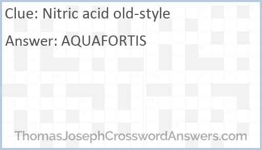 Nitric acid old-style Answer