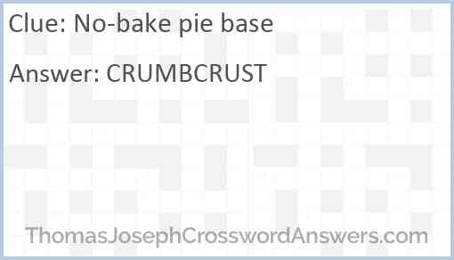 No-bake pie base Answer