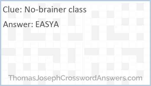 No-brainer class Answer