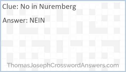 No in Nuremberg Answer