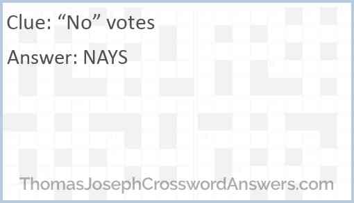 “No” votes Answer