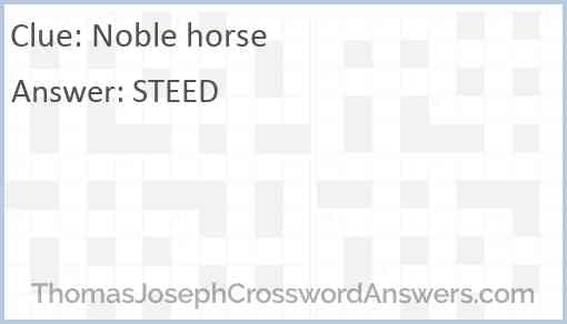 Noble horse Answer