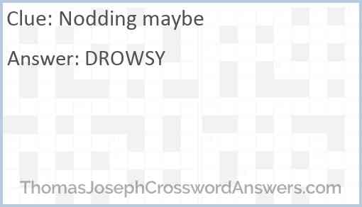 Nodding maybe Answer
