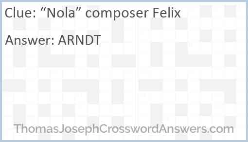 “Nola” composer Felix Answer