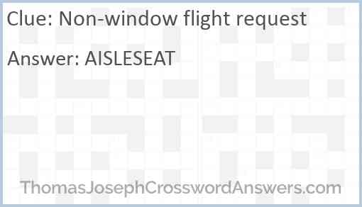 Non-window flight request Answer