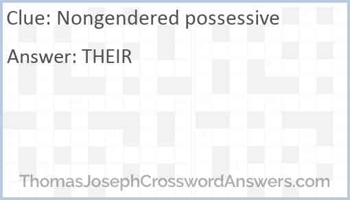 Nongendered possessive Answer