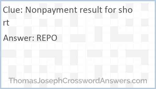 Nonpayment result for short Answer