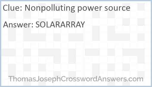 Nonpolluting power source Answer