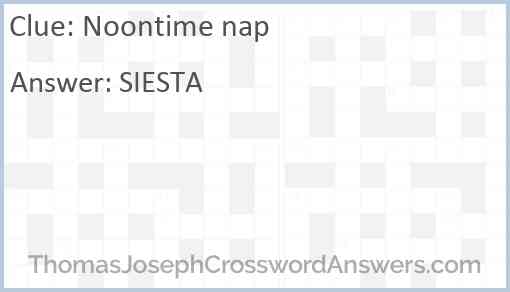 Noontime nap Answer