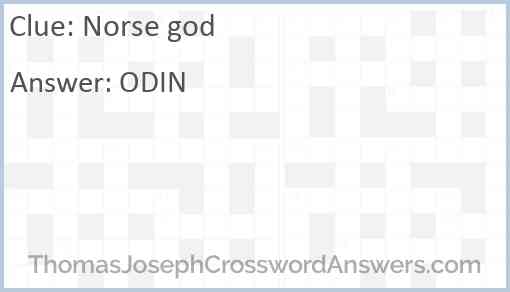 Norse god crossword clue ThomasJosephCrosswordAnswers com