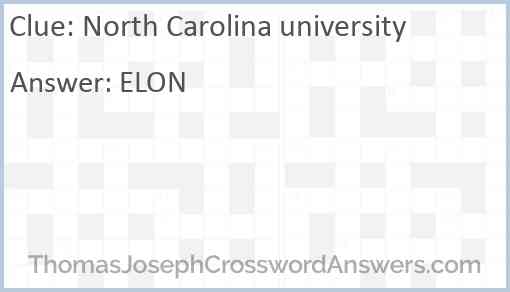 North Carolina university Answer