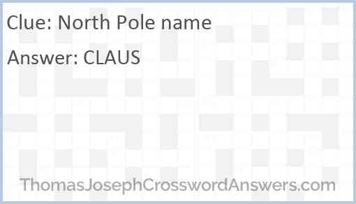 North Pole name Answer