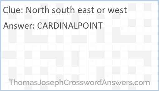 North south east or west Answer